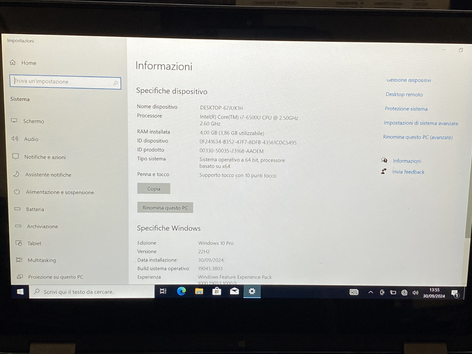 DELL INSPIRON7348 NOTEBOOKTOUCH 13.3″ REFURBISHED CPU I7-6500U RAM4GBSSD256GB