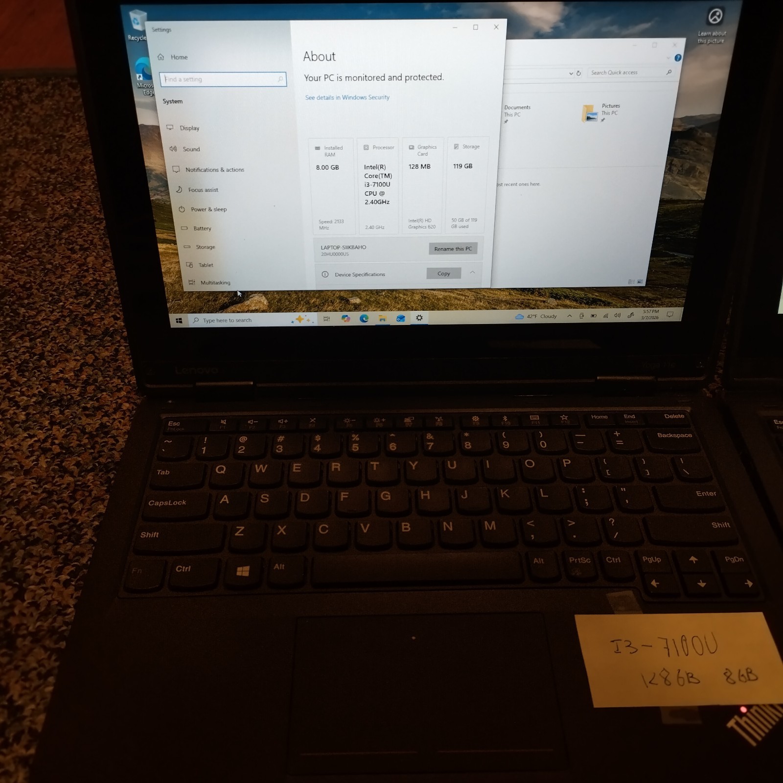 Lot of 3: Lenovo: Yoga 11e: 2 x M3-7Y30 and 1 x I3-7100 – 8GB RAM: 128GB SSD