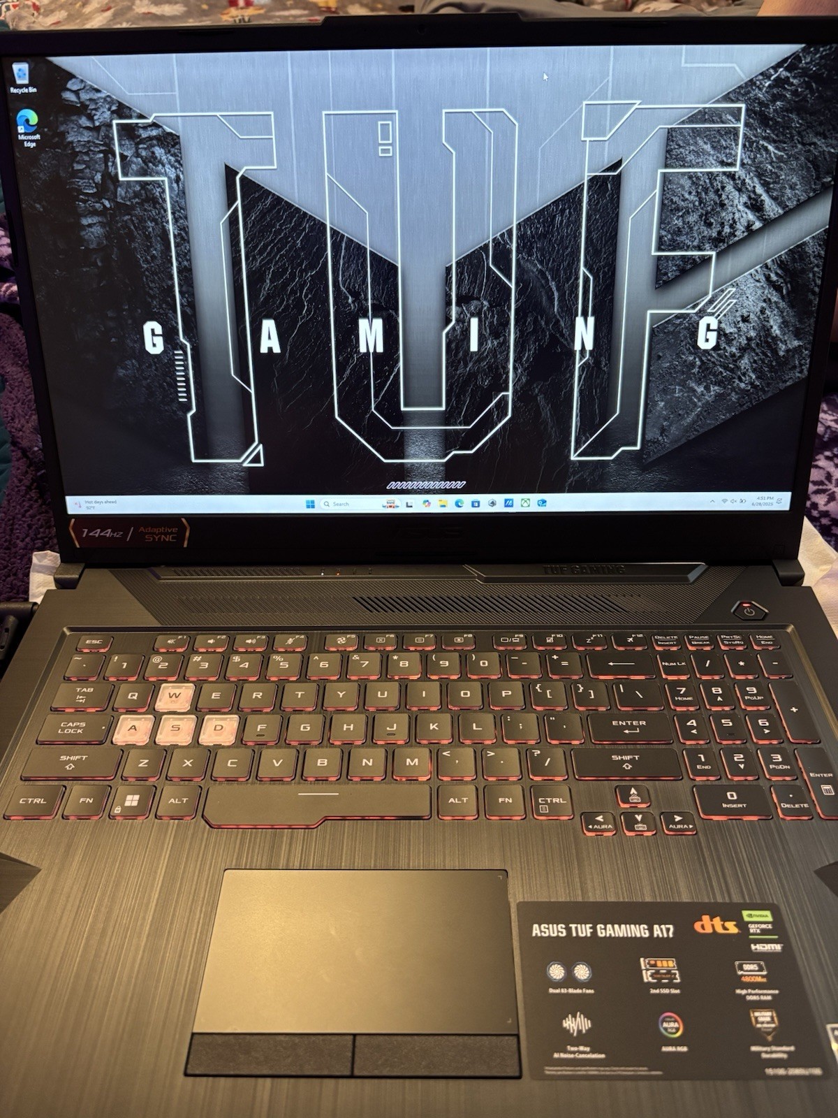 ASUS TUF Gaming A17 FA706IHR-RS53 Ryzen 5 4600H GTX 1650 8GB RAM 512GB 17.3″