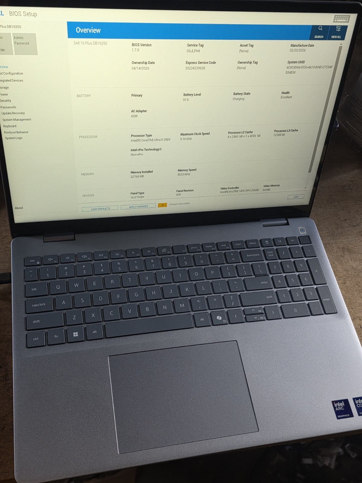 Dell 16 Plus DB16250 16 Silver FHD 3.3 GHz Ultra 9 288V 32GB 1TB SSD B