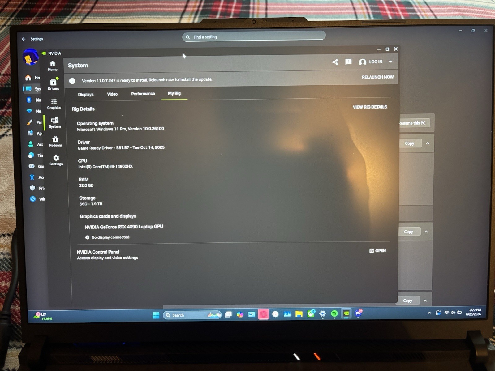 ASUS ROG 18in Gaming Laptop i9-14900HX 32GB 1.9TB SSD RTX 4090 W11 Pro
