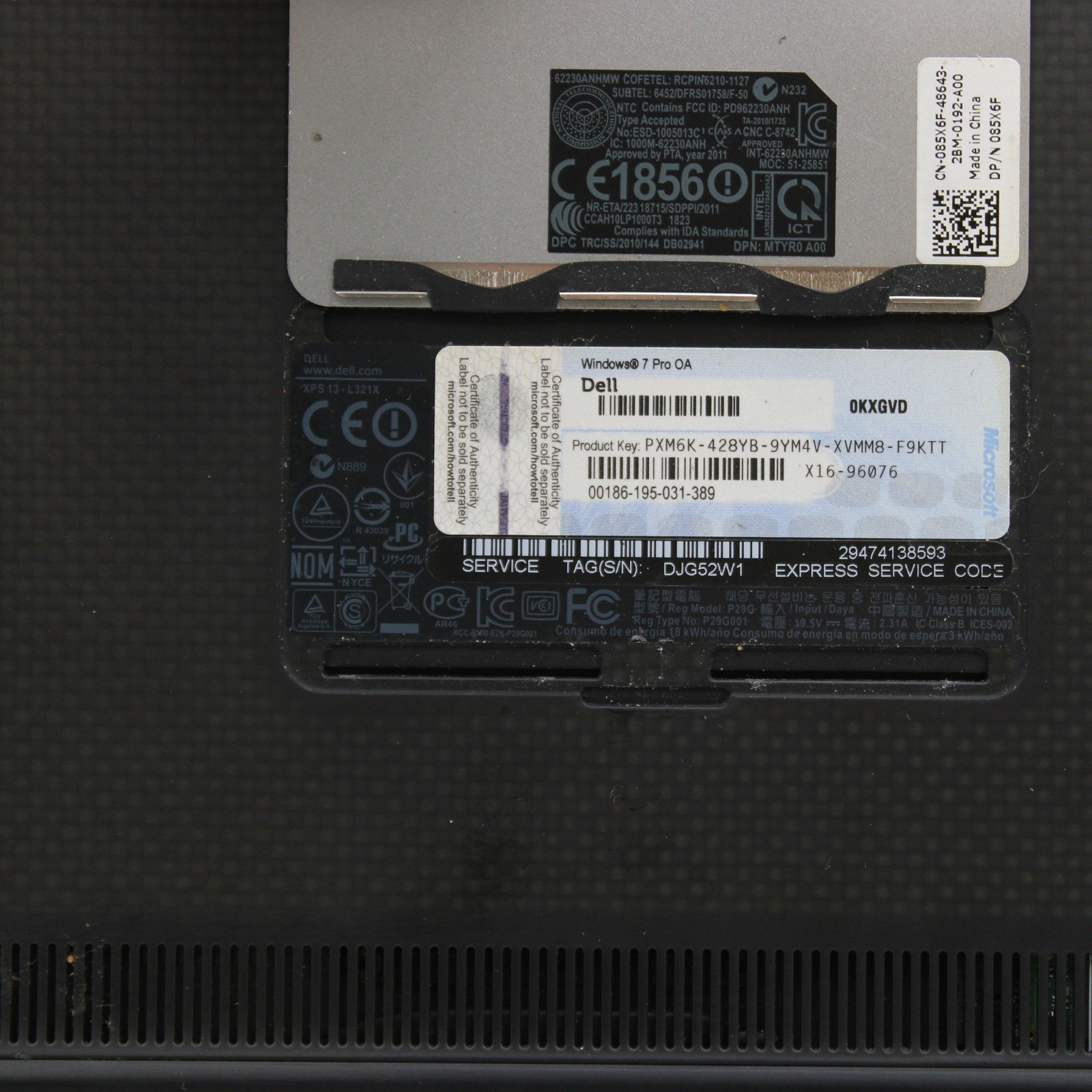Dell XPS L321X 13in i5-2467M 4GB Ultrabook Grade B No OS, Drive, Power Cord