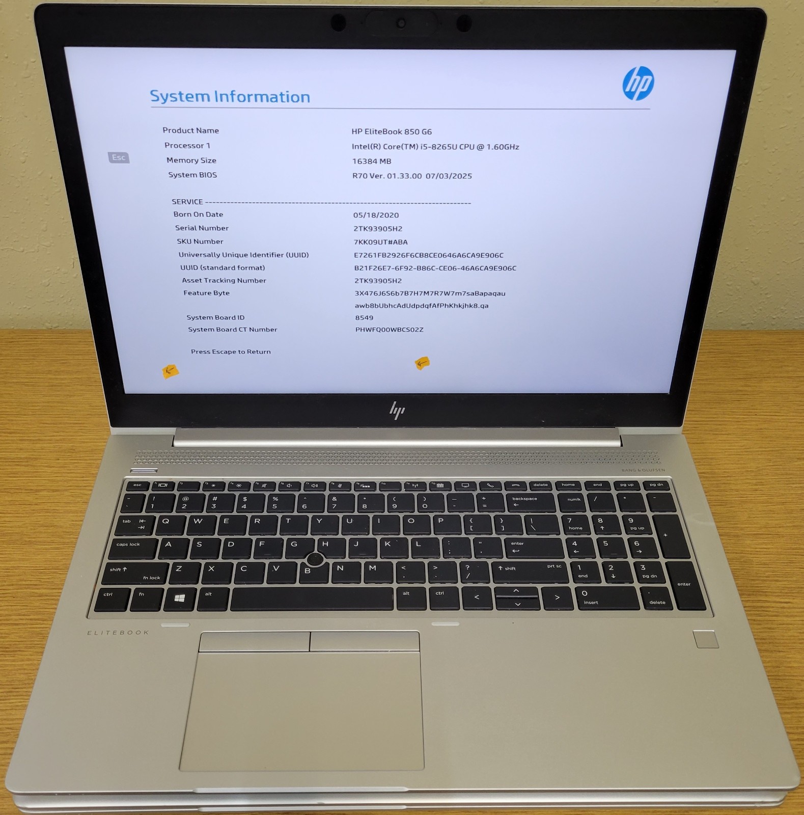 (Lot of 2)HP EliteBook 850 G6 i5-8th Gen 1.60GHz 8/16GB No OS/SSD *BIOS LOCKED*