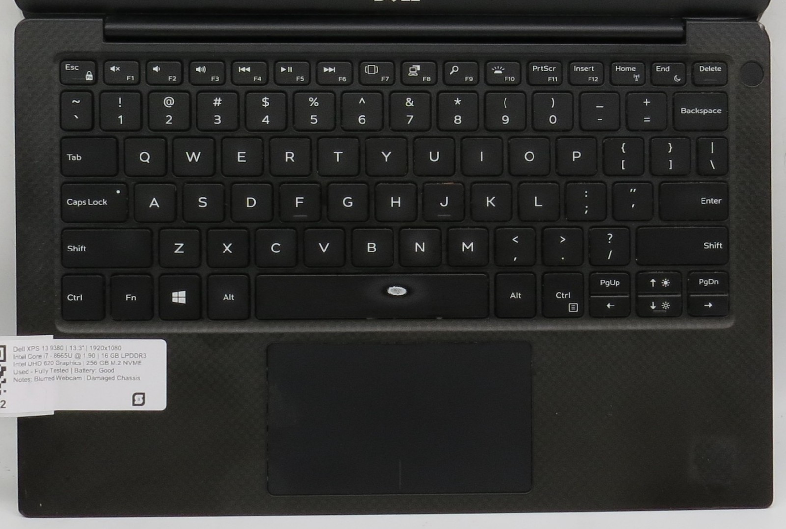 Dell XPS 13 9380 | i7-8665U @ 1.90 | 16GB RAM | 256GB M.2 NVME | No OS/AC