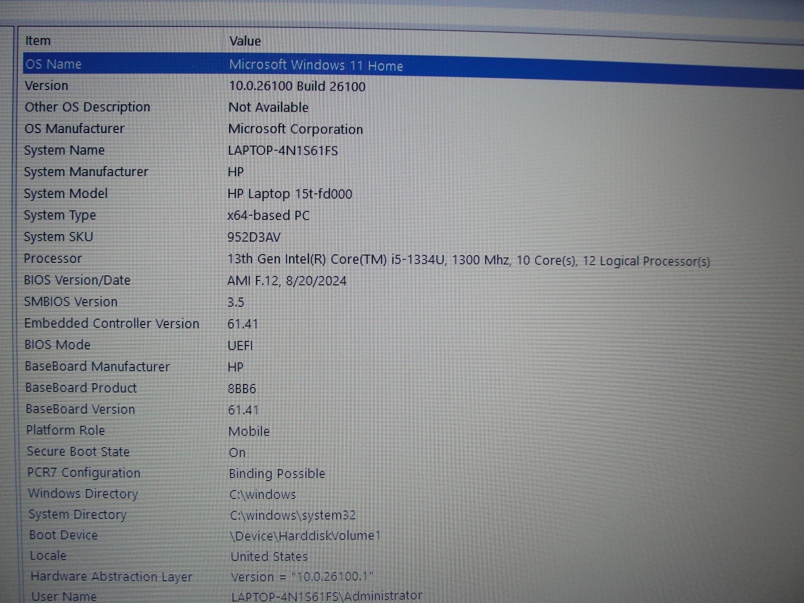 HP 15t-FD000 15.6”HD Intel Core i5-1334U 1.3GHz 8GB SSD Reset 256GB + Charger