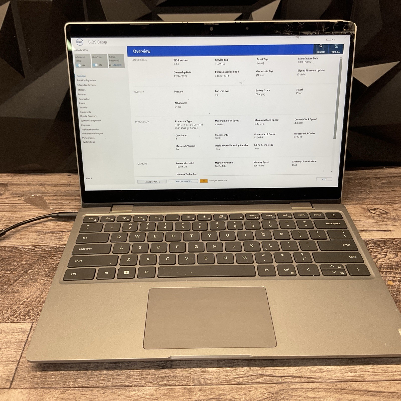 Dell Latitude 3330 / i5 11th Gen / 16GB RAM / BIOS Locked / Cracked Screen / C15