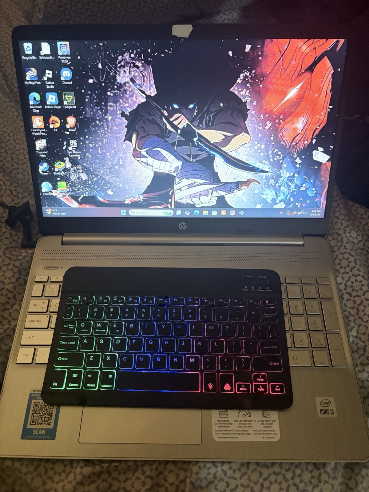 HP Laptop Intel Core i3 Windows 11 15.6″ Silver USB HDMI Webcam Wi-Fi