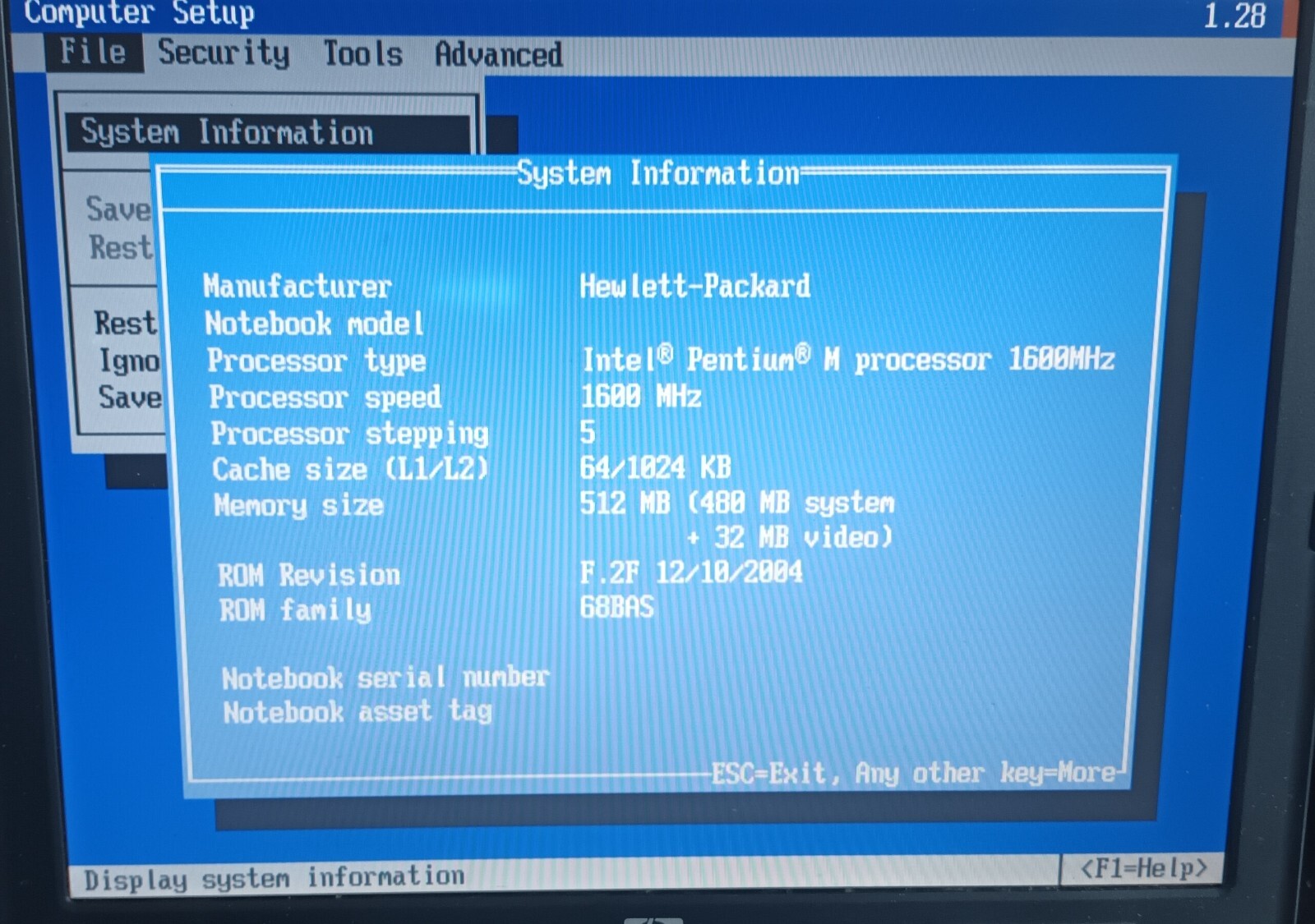 Compaq nc4010 Laptop 358809-001 12.1″ 512MB 60GB Wi-Fi Windows XP ATI Radeon