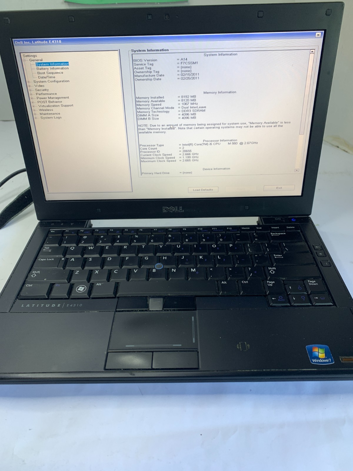 Dell Latitude E4310 – i5 m560 – 8Gb DDR3 – NO HDD/NO SSD – DEAD BATT – Read