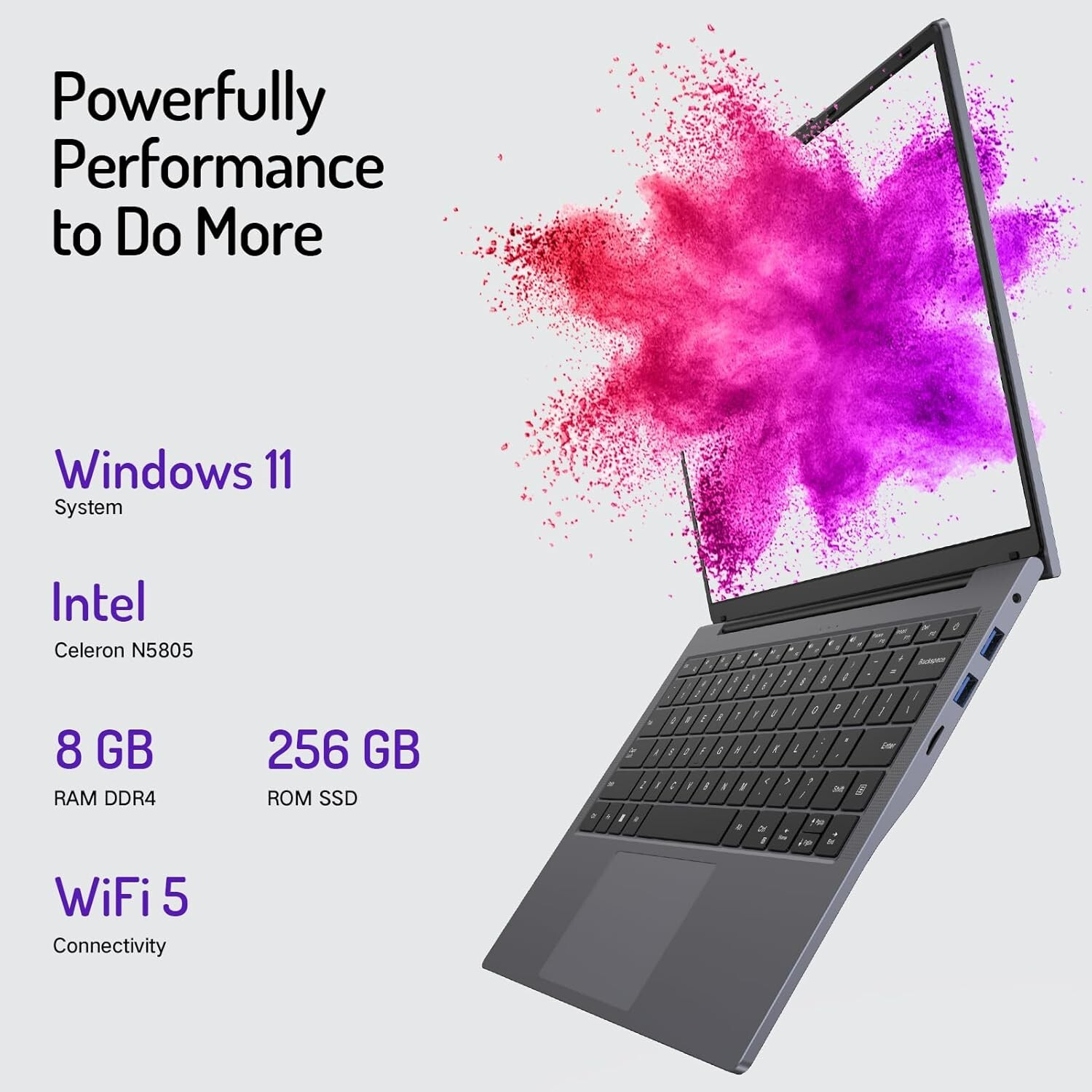 14” Laptop 8GB RAM 256GB SSD Win11 1920*1200 Full HD Celeron N5805 CPU