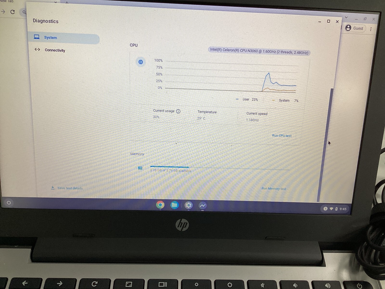 HP 11V025WM 11.6″ Chromebook Intel Celeron N3060 4GB RAM 16GB eMMC
