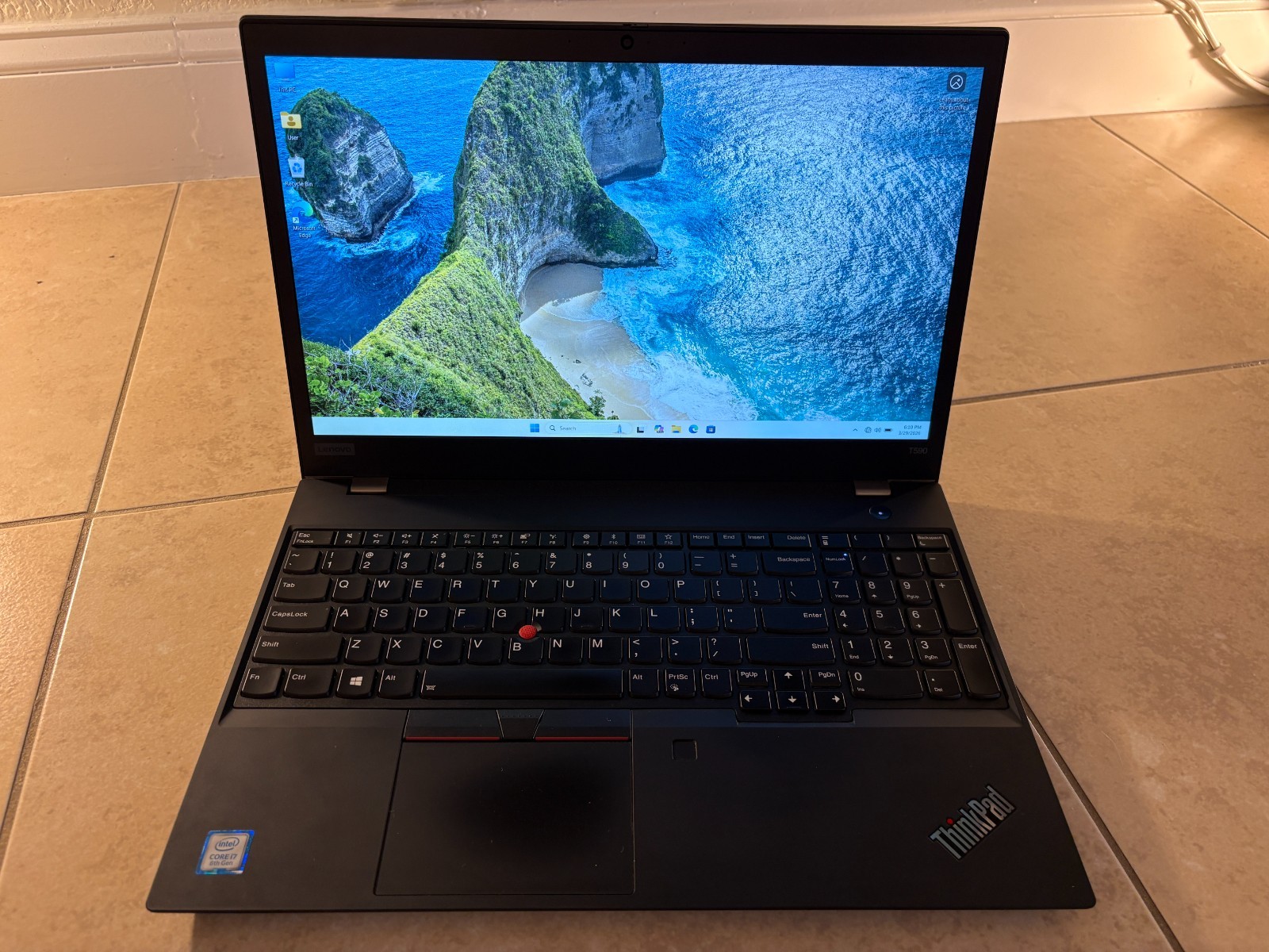 Lenovo ThinkPad T590 i7-8565U 16GB RAM 512GB SSD Windows 11 Pro 15.6″ Laptop