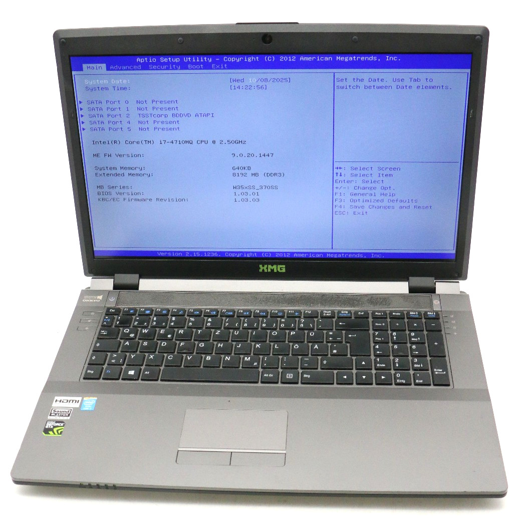 Laptop Notebook XMG Schenker Clevo A704 / W370SS CPU Intel Core i7 / LPBB244