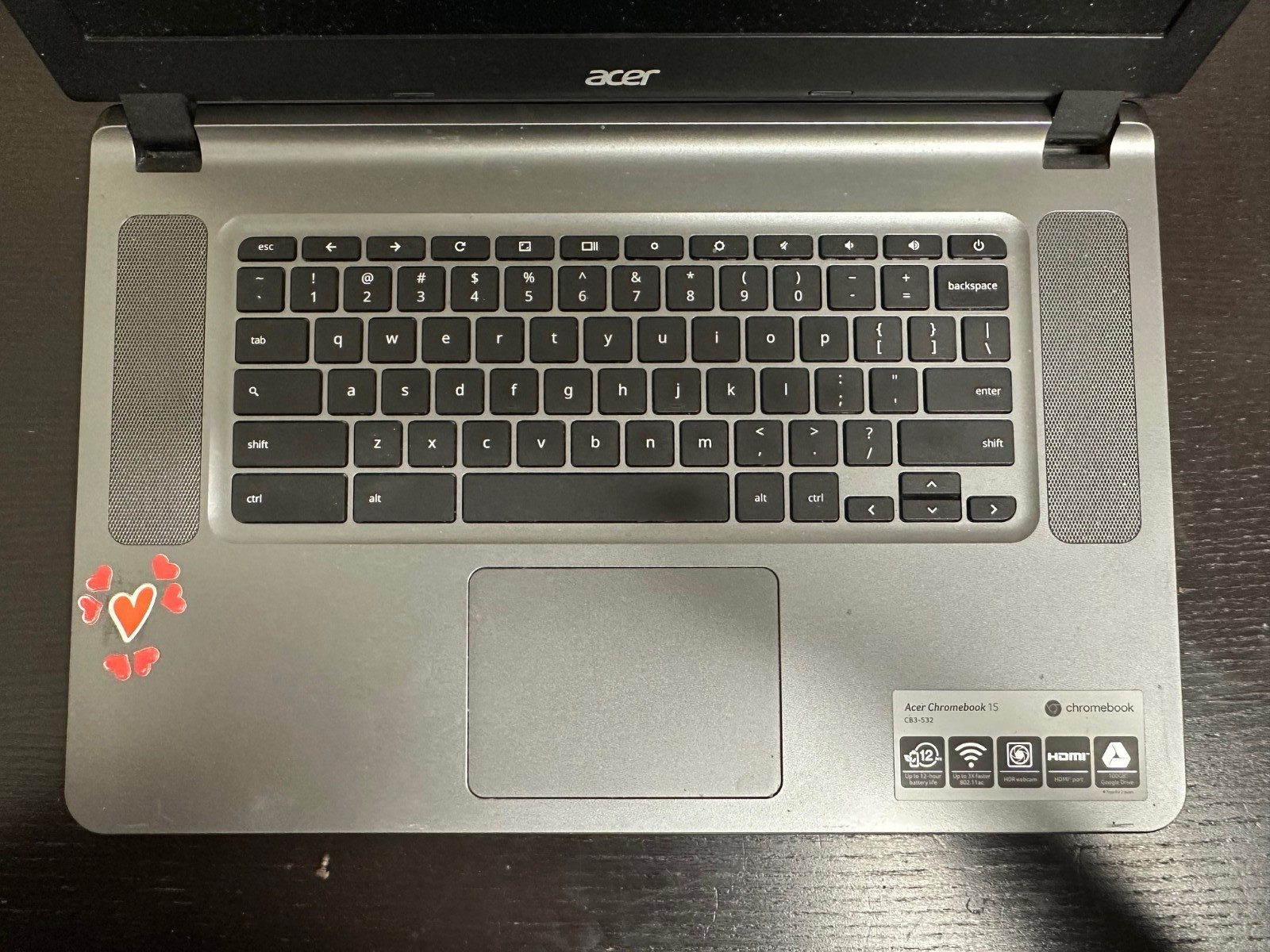 Acer CB3-532 Series N15Q9 Chromebook 15.6” 4GB Ram 16GB Storage