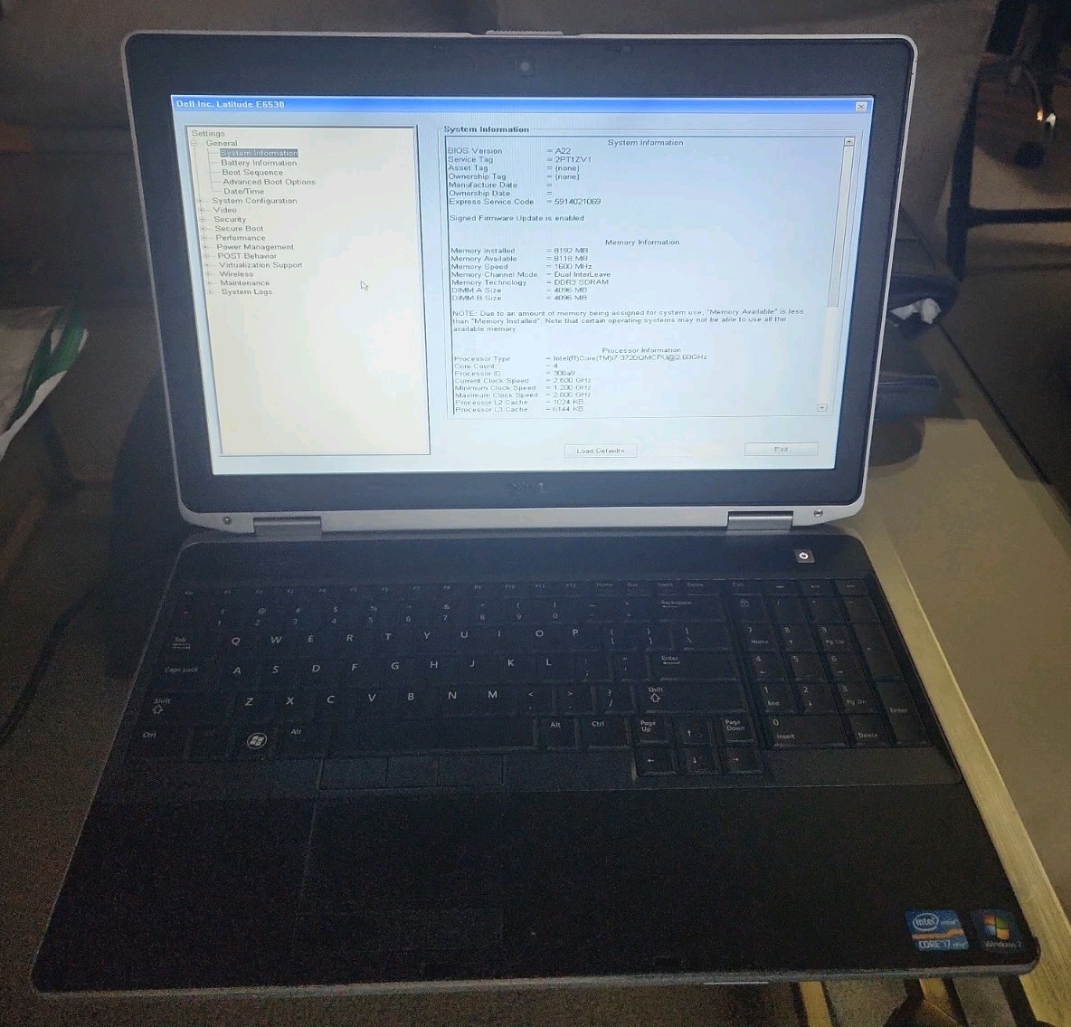Dell Latitude E6530 i7-3720Q CPU@2.6GHz 8GB RAM No HDD No OS No Batt(626A3)