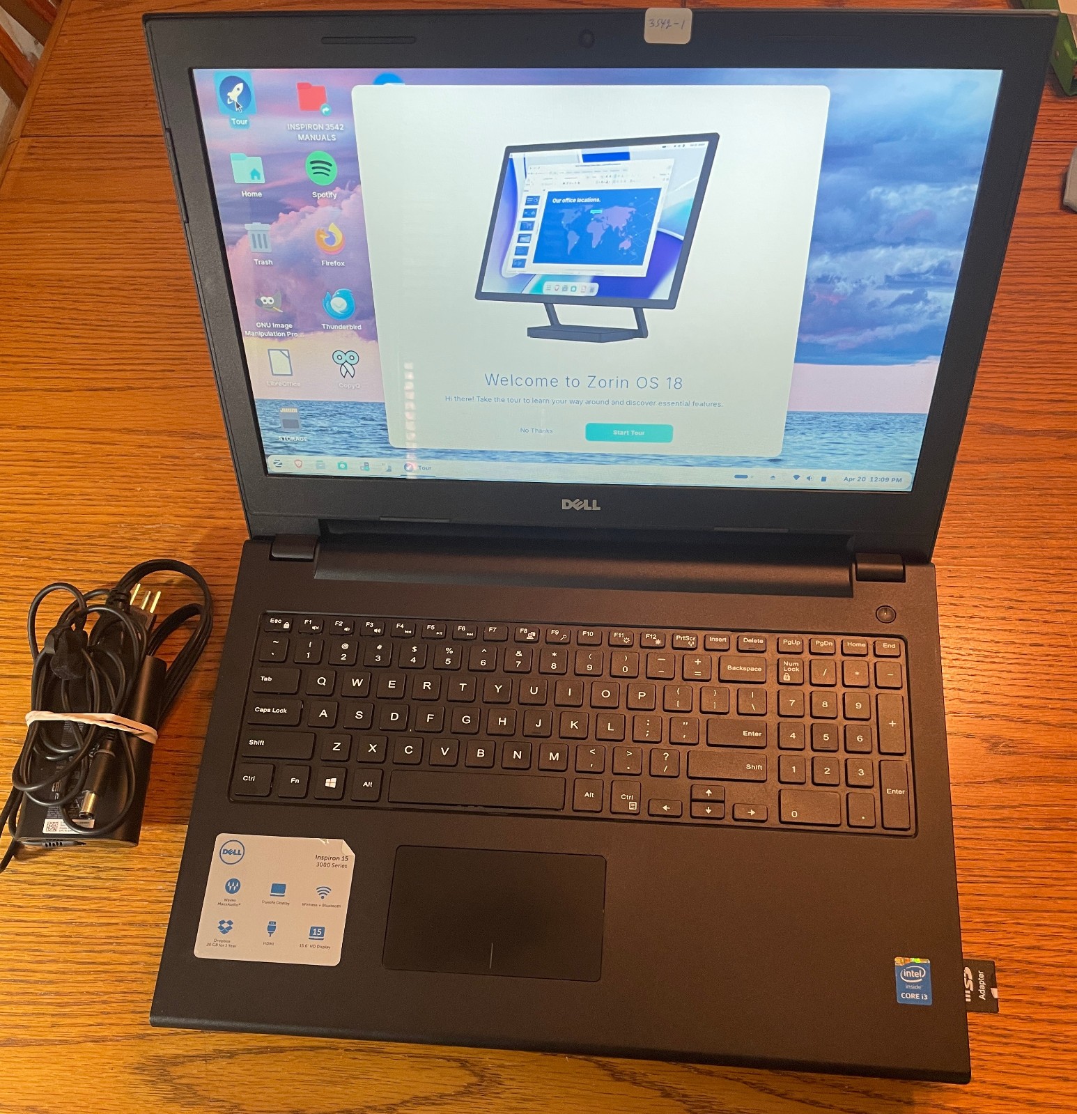 DELL INSPIRON 3542 Laptop 15″ i3 LINUX ZORIN 18/EXTRAS-1