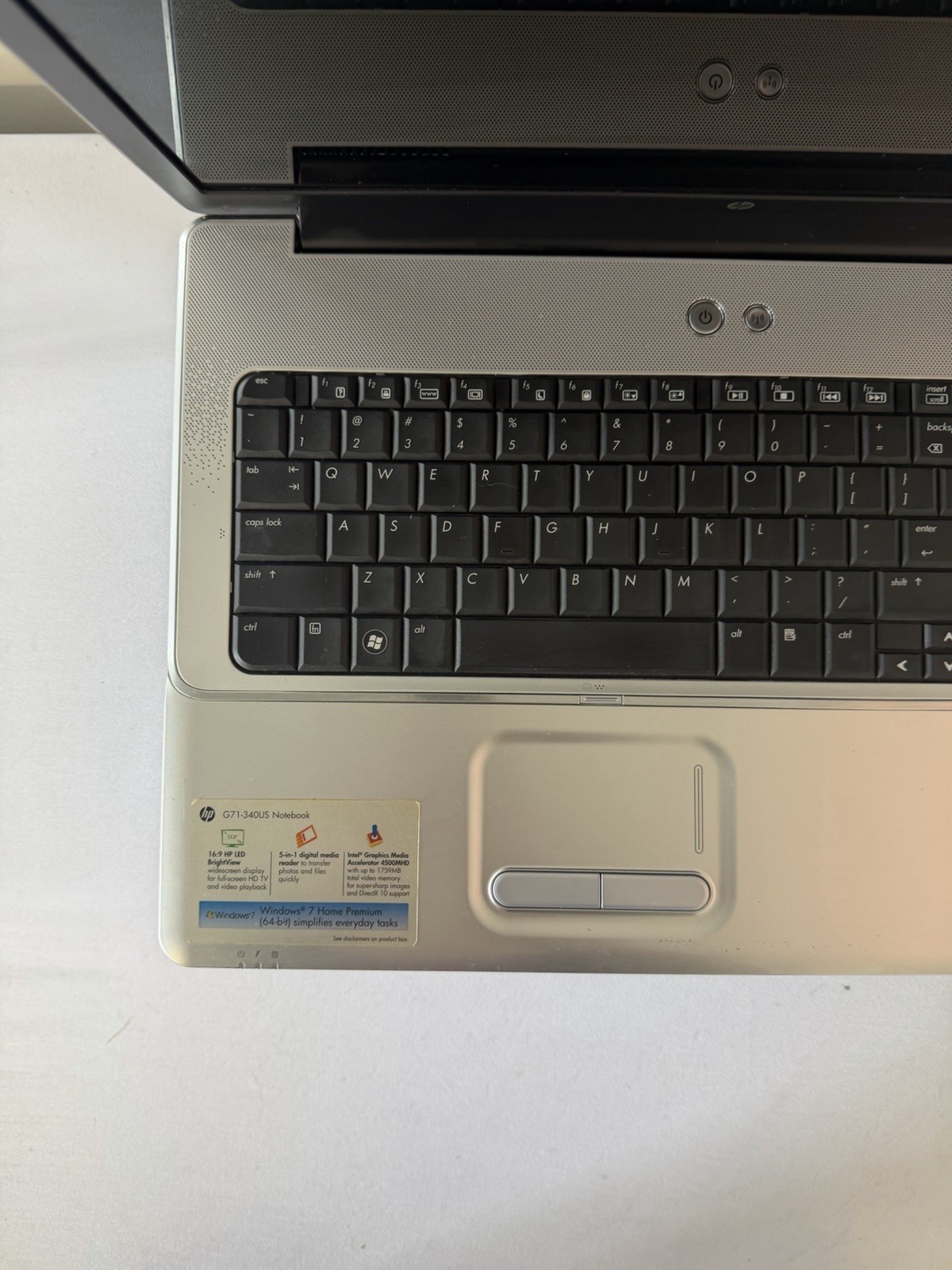 HP Notebook G71-34OUS Laptop – Intel Duo – RAM 4 GB – No Storage – Read Des