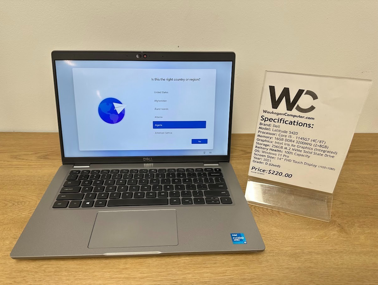Dell Latitude 5420, Core i5 11th Gen, 16GB, Intel Iris Xe, 256GB SSD, 2021, 14″