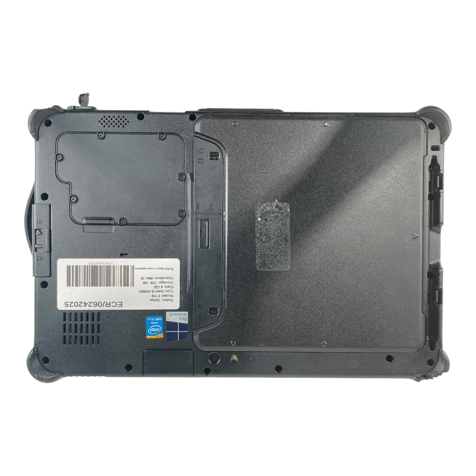 Getac F110 i5-4300U 4GB RAM 120GB Tablet Win 10 – No battaries, Pen & AC