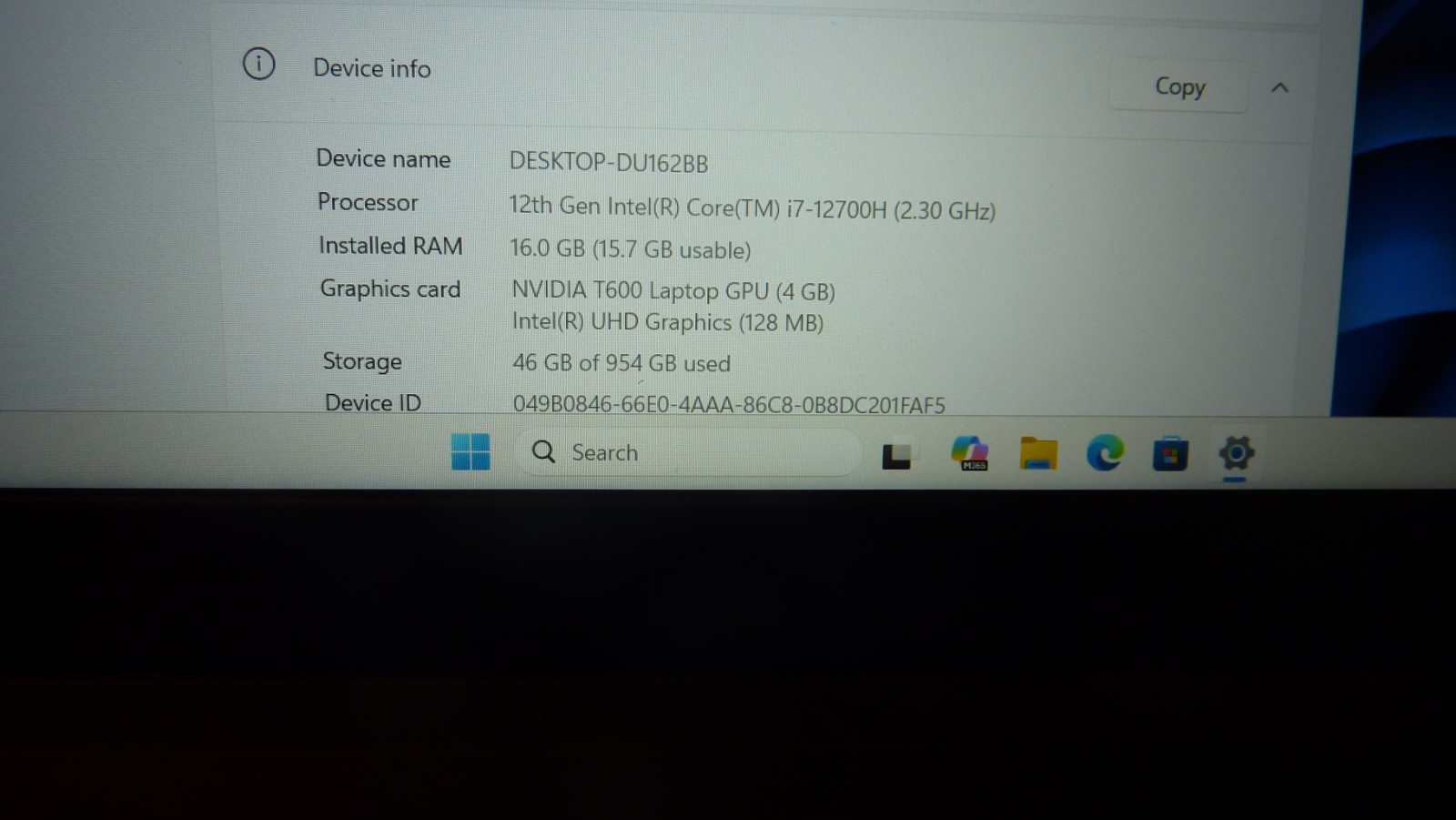 Lenovo ThinkPad P15v Gen 3 i7-12700H 16GB 1TB SSD NVIDIA T600 Win11 Pro +OEM AC