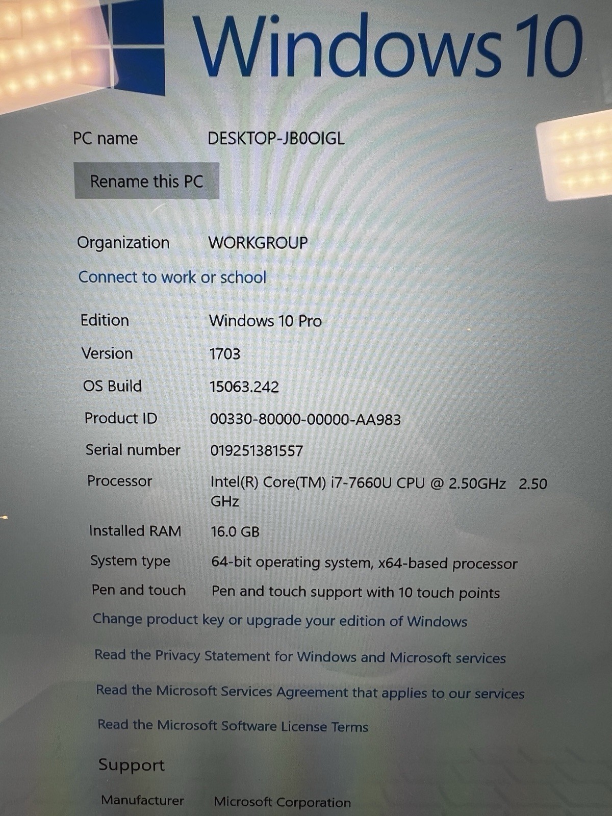 Microsoft Surface Laptop 13.5” (512 GB, Intel Core i7 7th Gen., 16 GB) -…