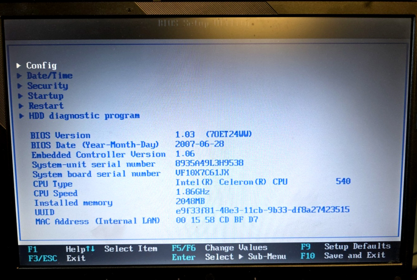 Lenovo ThinkPad R61 Laptop| Intel Celeron 540| 2GB RAM| No HDD| No OS