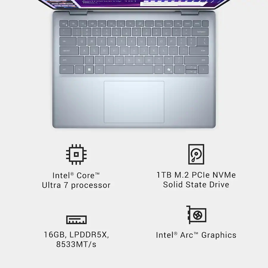 🔥 New Dell Plus 14″ 2K 2-in-1 Touch Laptop Intel Core Ultra 7 Series 2 16GB 1TB