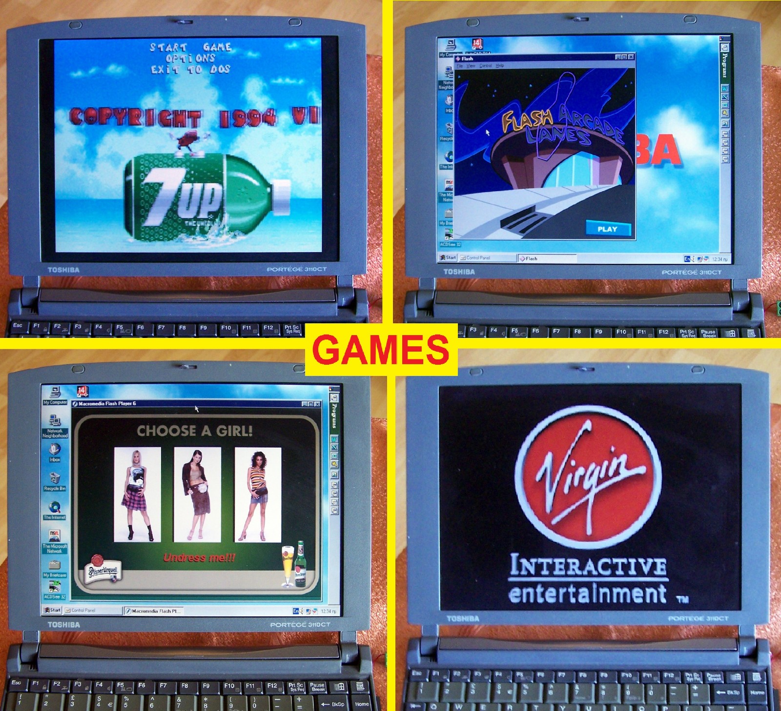 Win95 Toshiba Portege 3110CT Pentium 2, 300MHz 64MB 4GB Floppy Dos-ΝΟ armada cds