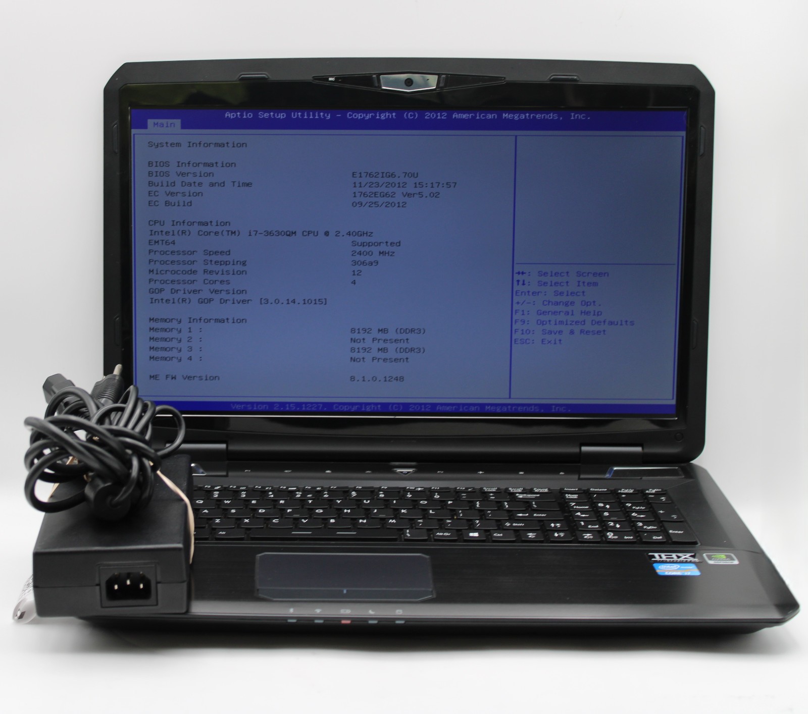 MSI CYBERPOWERPC 1762 _ i7-3630QM _ 16GB RAM _ 256GB SSD _ GTX 670M _ No OS