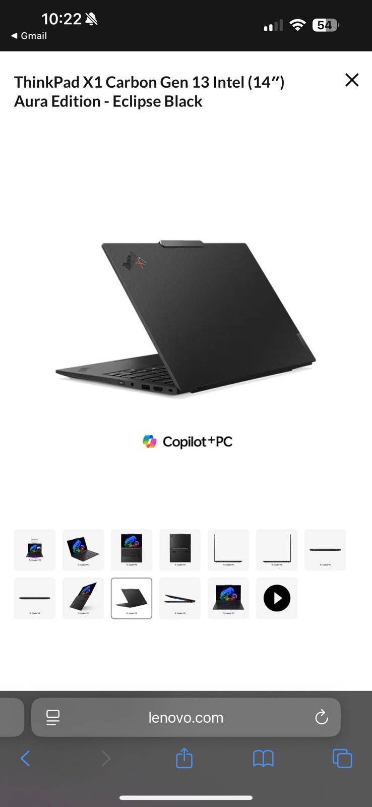 ThinkPad X1 Carbon Gen 13 Intel (14ʺ) Aura Edition – Eclipse Black