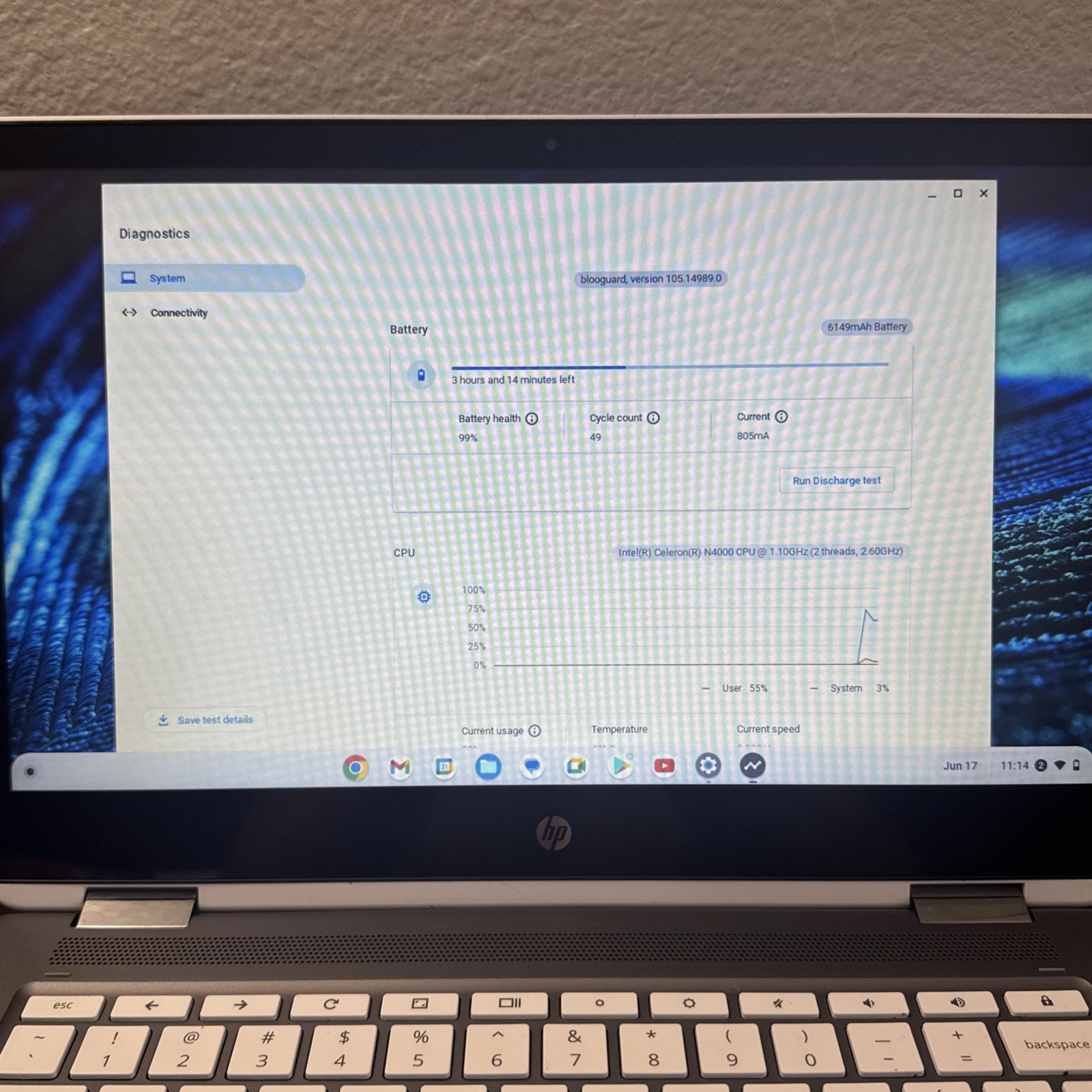 HP Chromebook 14b-ca0036nr Intel Celeron N4020 1.1Ghz 4GB RAM 32GB SSD 14″ inch