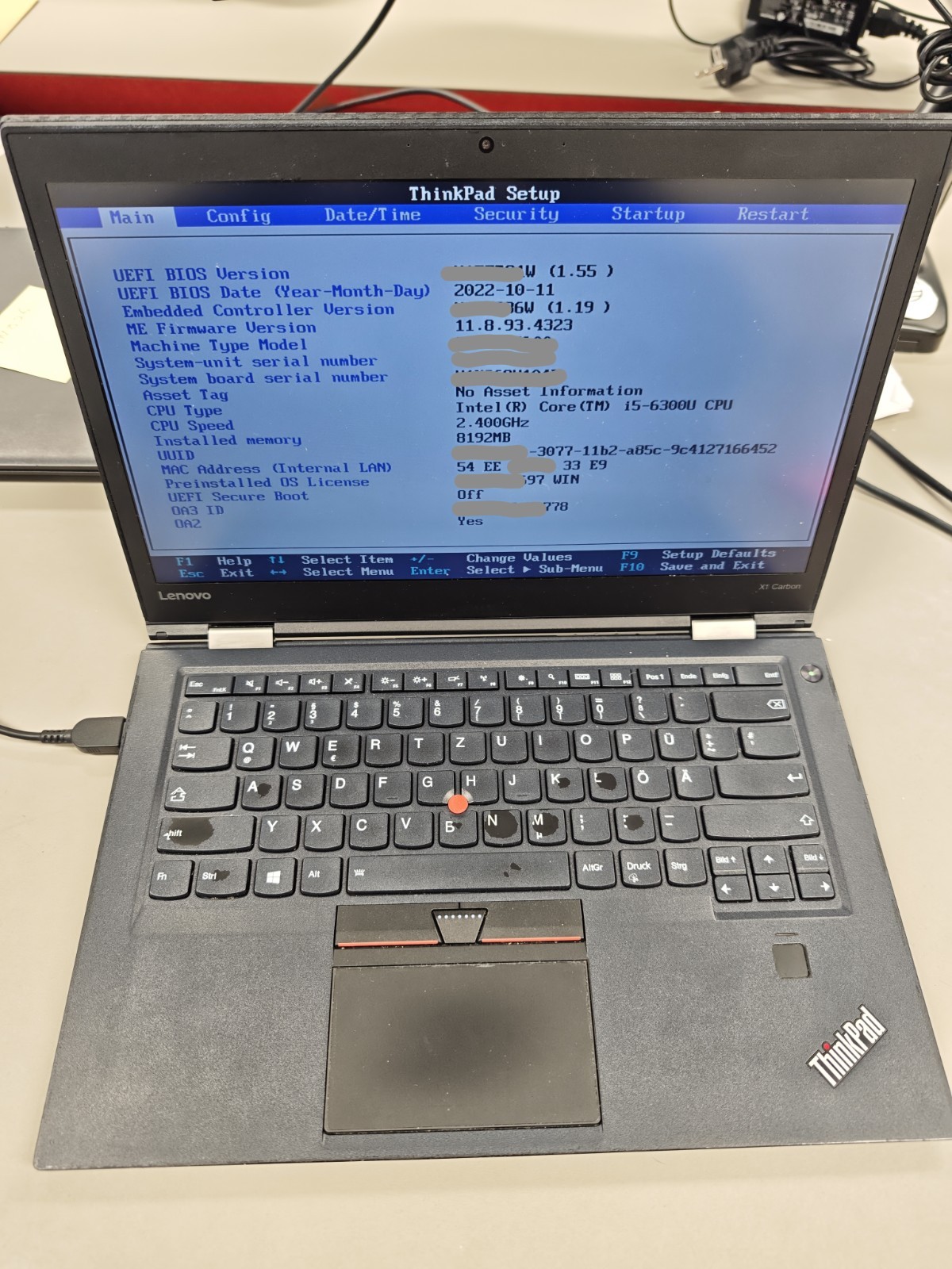 Lenovo ThinkPad X1 Carbon 14 inch (256GB, Intel Core i5 6 Gen, 2.4ghz 8gb