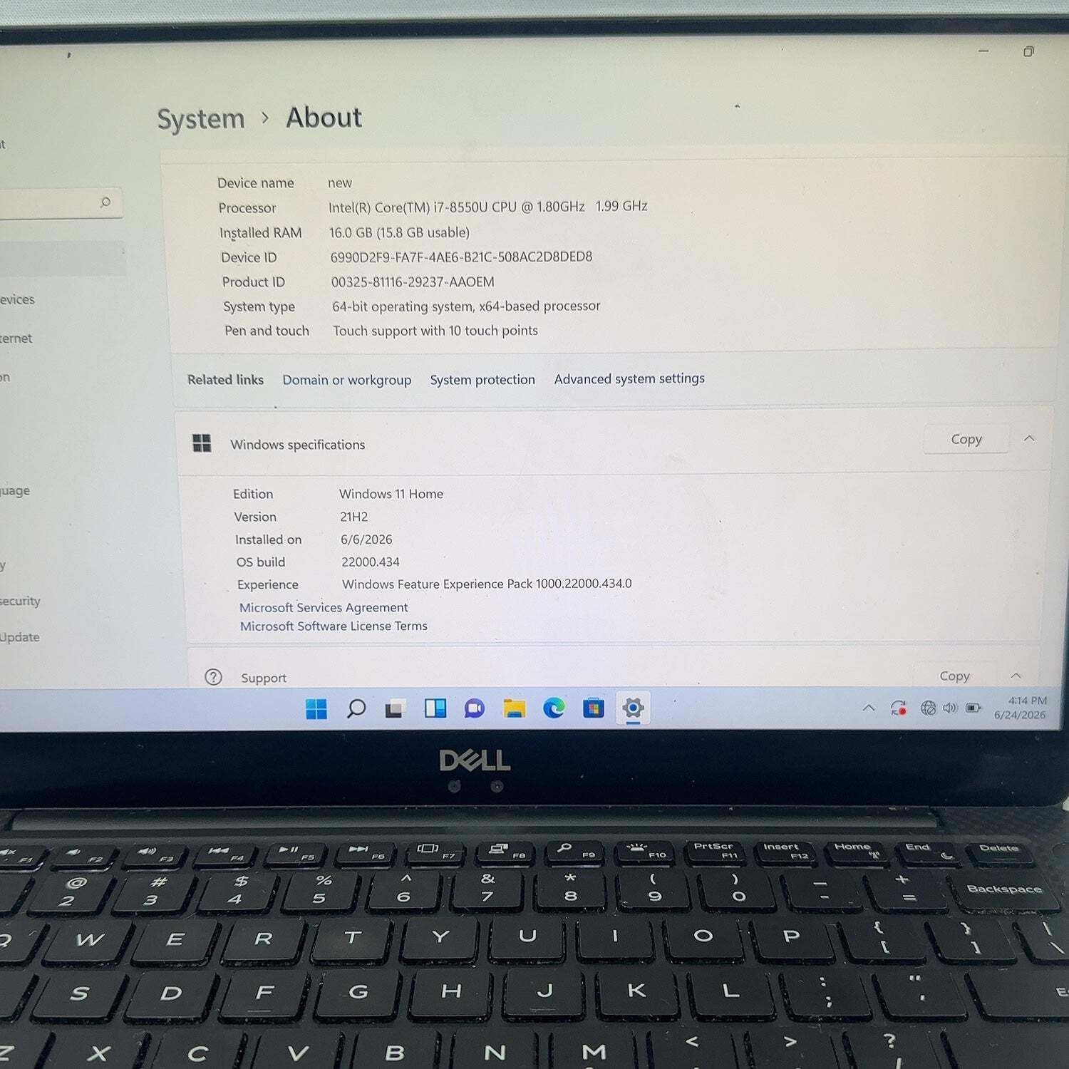 Dell XPS 9370 13.3″ i7-8550U 1.8GHz 16GB RAM 512GB SSD