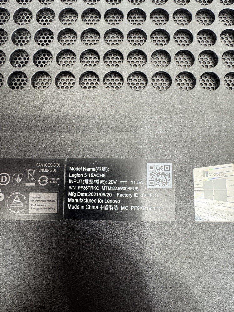 Lenovo Legion S7 15ACH6 15.6″ FHD RYZEN 7 5800H NVIDIA RTX 3050 8GB RAM 512GB