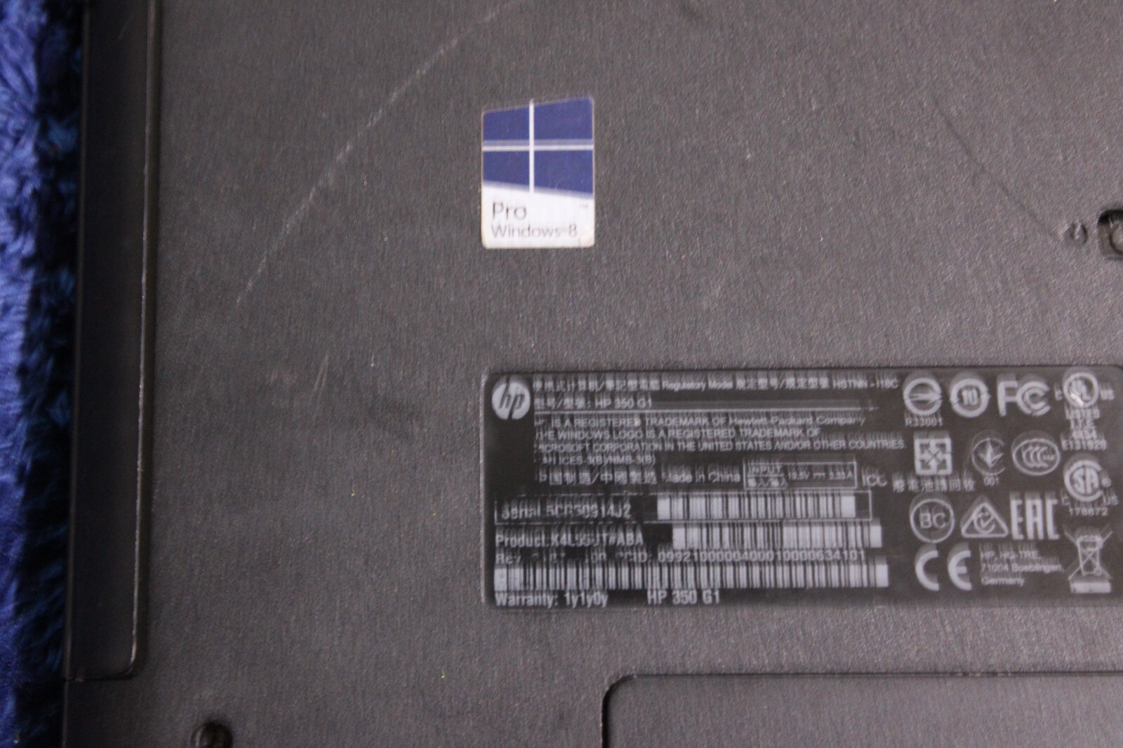 HP 350 G1 Core i7 Laptop 15.6 inch screen