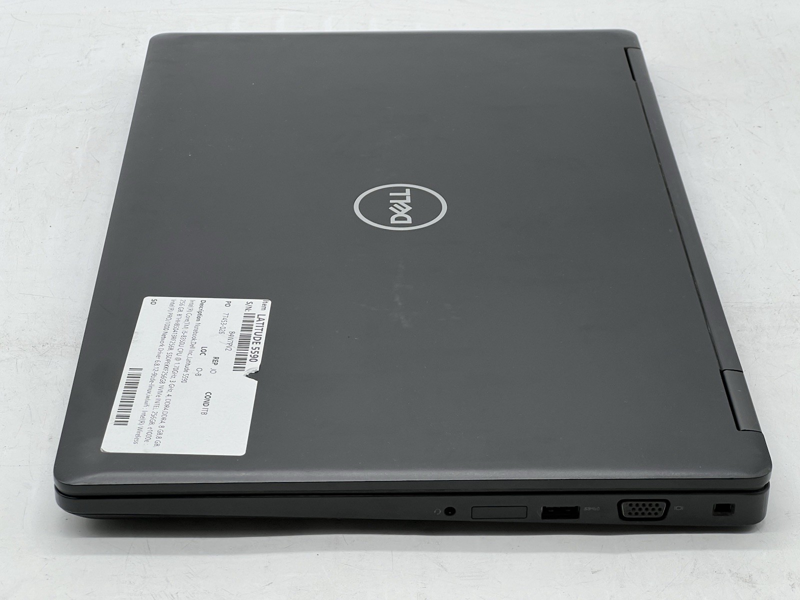 Dell Latitude 5590, i5-8350U, @1.70GH, 16GB RAM, 256GB NVMe-No OS, w/Charger