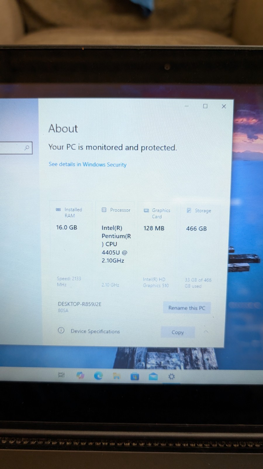 Lenovo IdeaPad Model Number R859j2e With Windows 10 Home 64-bit Touch Screen