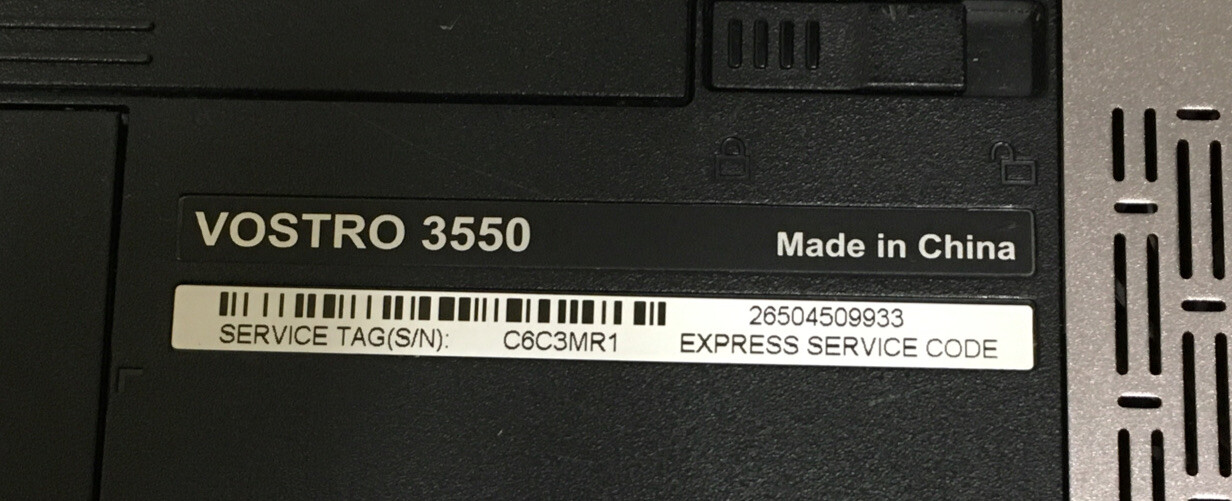 DELL VOSTRO 3550 Laptop w/ Intel Core i3-2350M 2.30 GHZ + 4GB | No HD/OS