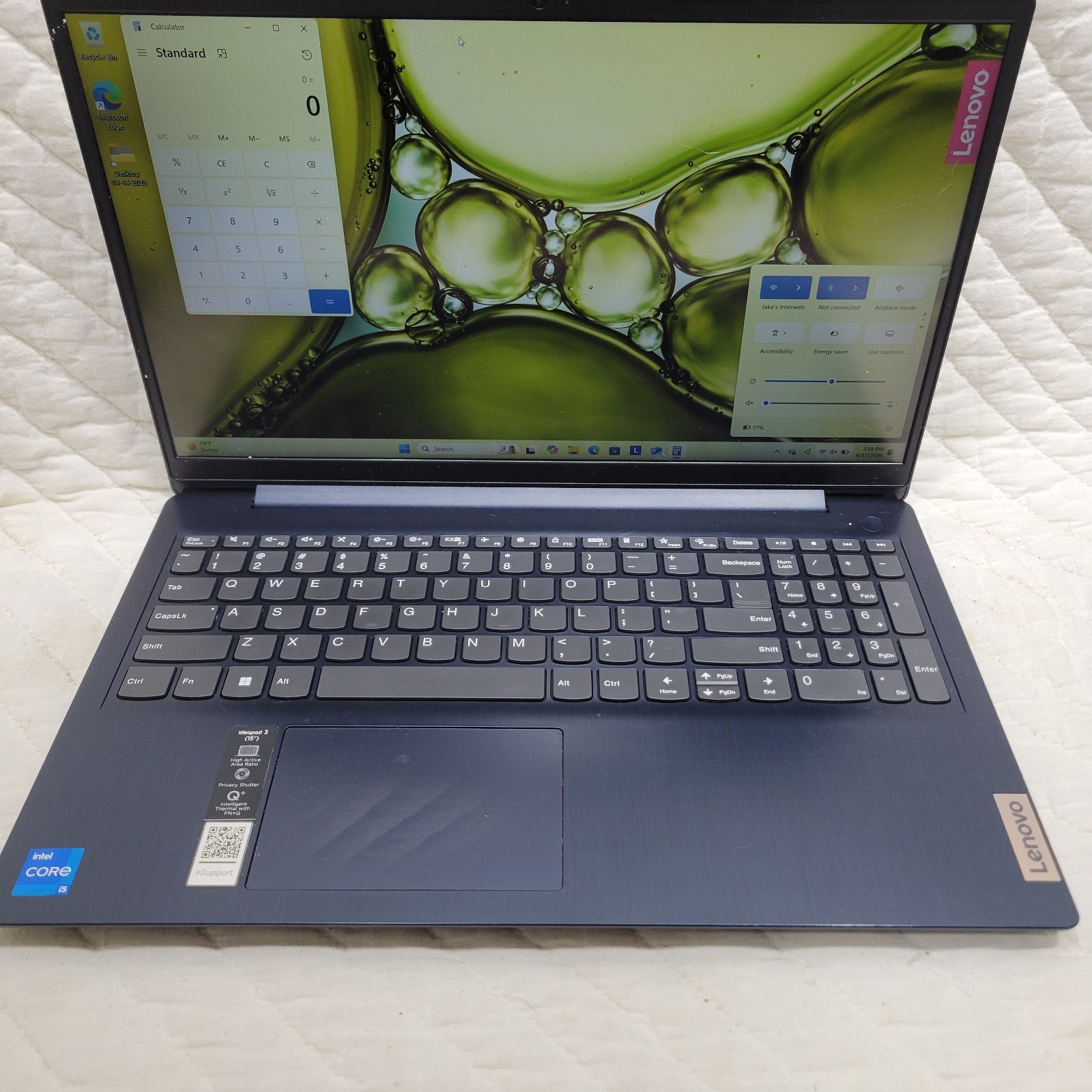 Lenovo IdeaPad 3 15ITL6 15.6″ i5-1135G7 2.5GHz 8GB RAM 512GB SSD With AC Win 11