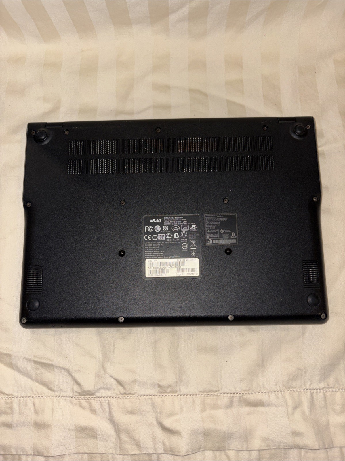 Acer C720-2800 ZHN Chromebook 64GB M.2 NGFF SSD Gray Celeron 2955U 4GB RAM