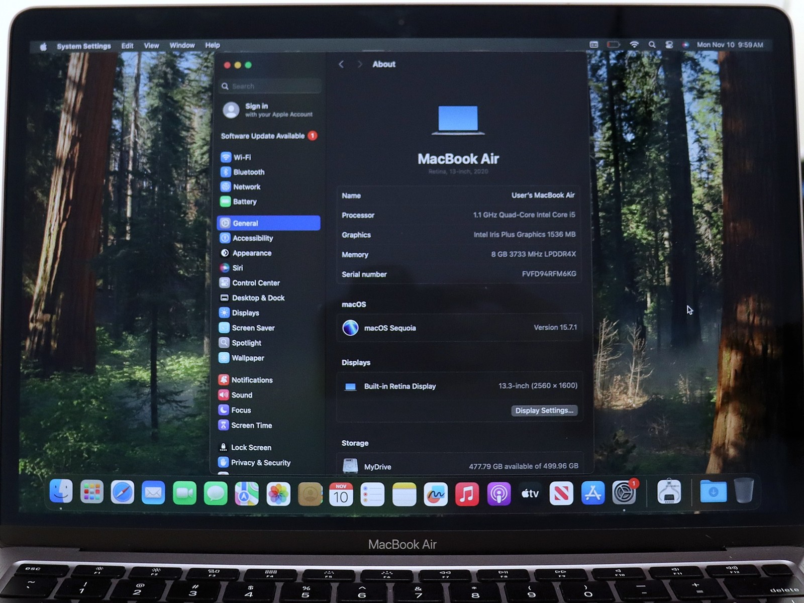 Apple A2179 MackBook Air 13″ i5 8GB RAM 512GB SSD