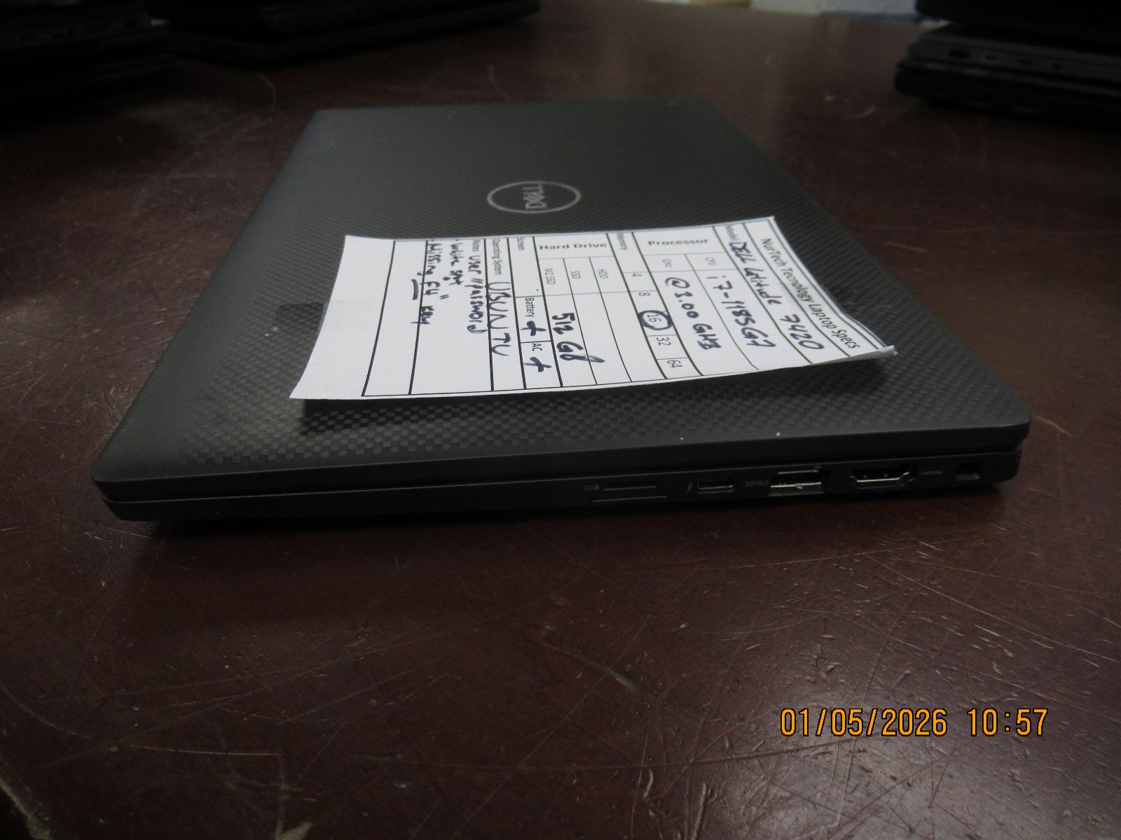 Dell Latitude 7420 i7 1185G7 3.00GHz 16GB 512GB M2SSD 14” Ubuntu Laptop w/AC #