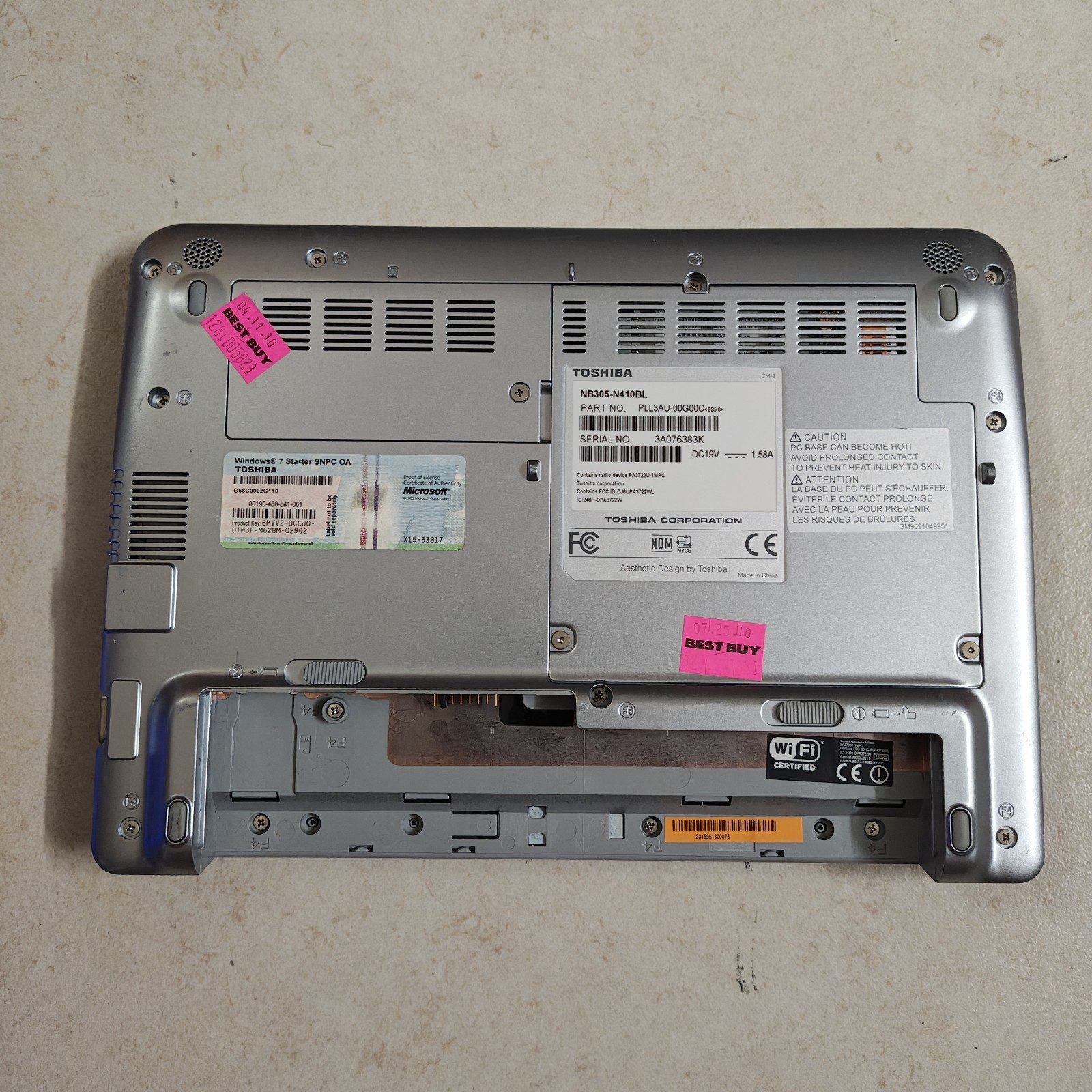 Toshiba NB305 Windows 7 Netbook – 250GB HDD/1GB RAM – READ DESC #3864
