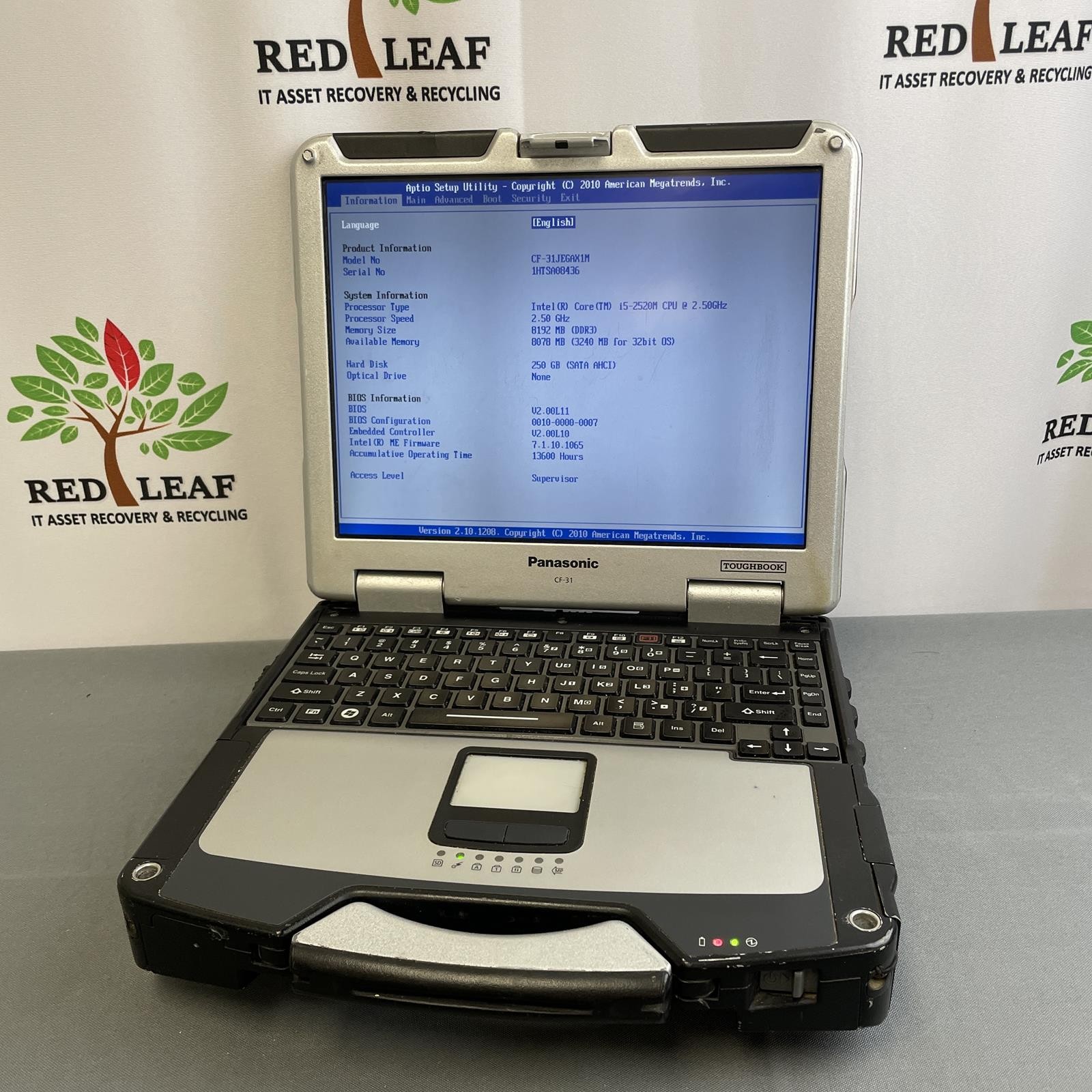 Lot of 2 | PANASONIC Toughbook CF-31 Touch, i5 2nd Gen, 8GB, 250GB SSD | (READ)