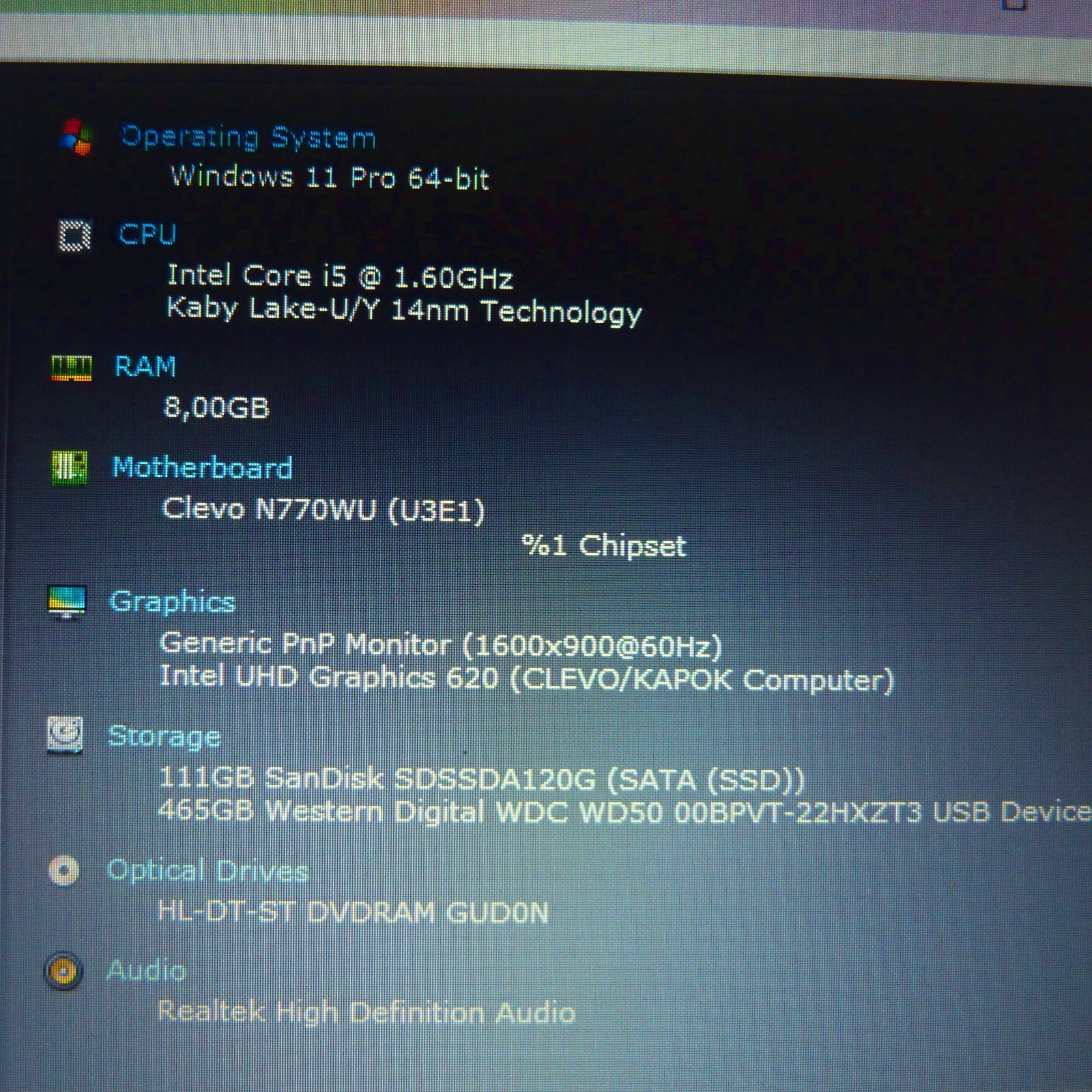 Terra 1715 PRO 17″ FULLHD I SSD Windows 11 I 8Gen Core i5 I DVDRW HDMI USBC