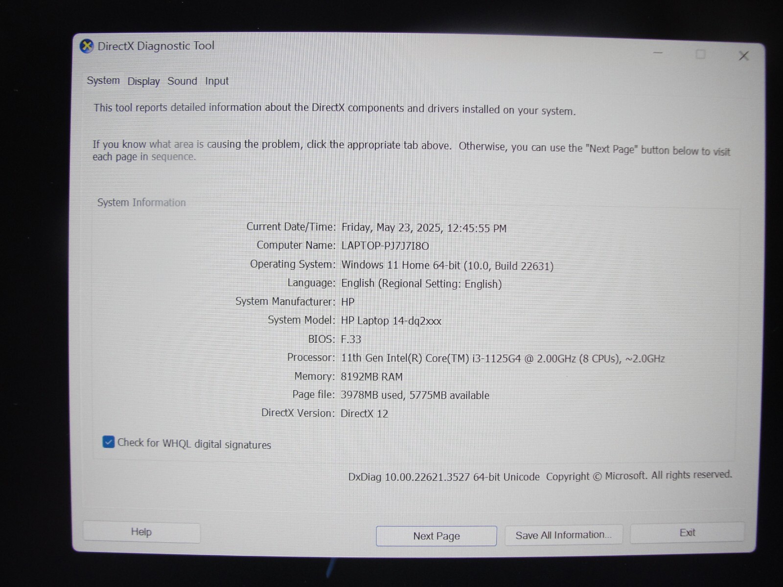 HP 14-dq2053cl 14” FHD Intel Core i3-1125G4 2.6GHz 8GB 256GB SSD+Charger