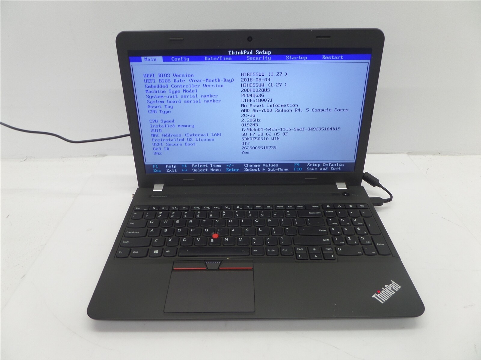 lenovo Thinkpad E550 AMD Radeon A6-7000 2.20GHz 8GB RAM 500GB HDD Windows 10