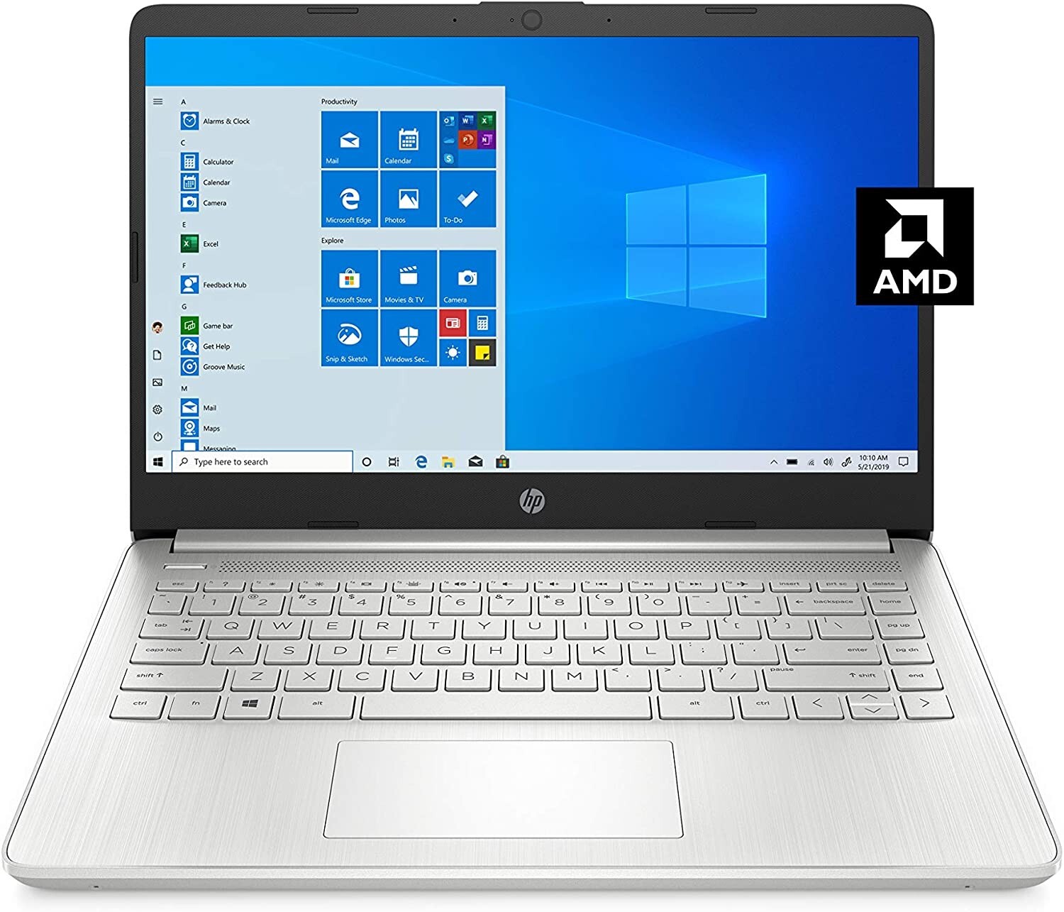 HP 14 Laptop, AMD 3020e, 4 GB RAM, 64 GB eMMC Storage, 14-inch HD 14-fq0070nr
