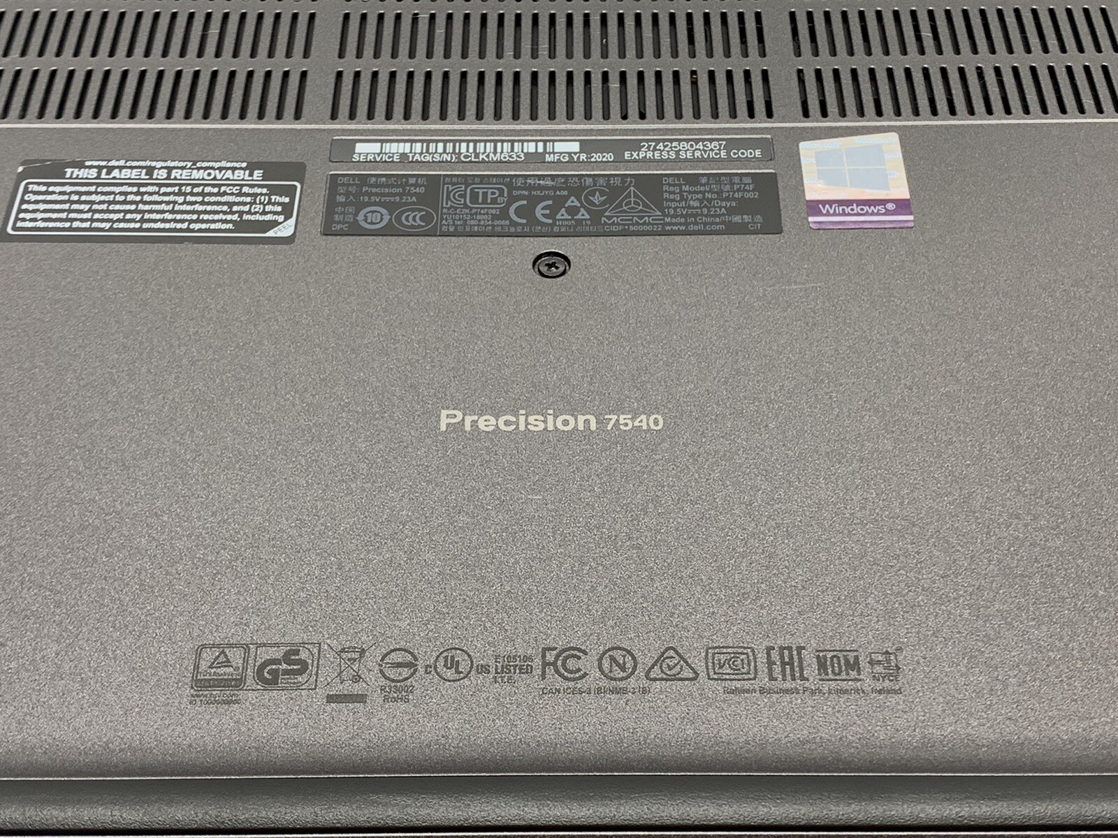 DELL PRECISION 7540 CORE i7-9850H | 24GB RAM, AMD RADEON PRO WX 3200 | #T856