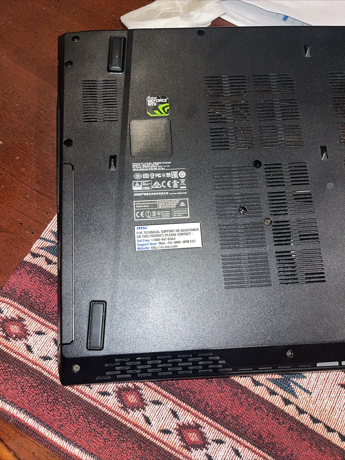 MSI GE62 Apache Pro 15.6″ Gaming Laptop GTX960M – Parts Unable To Test